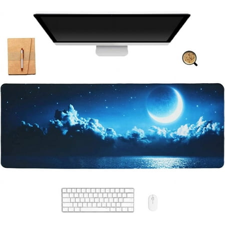 Extended Mouse Pad Gaming Mouse Pads Large Big Mousepad Laptop Computer Keyboard Mat Desk Pad with Non-Slip Base and Stitched Edge for Gaming Office 3