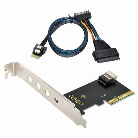 CY PCI-E 3.0 4.0 to SFF-8654 Slimline SAS Card Adapter and U.2 U2 SFF-8639 NVME PCIe SSD Cable for Mainboard SSD
