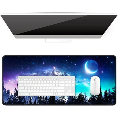 Desk Pad  XL Extended Large Gaming Mouse Pad 31.5 X 11.8 Inch  Waterproof Mousepad with Stitched Edges  Non-Slip Computer Keyboard Laptop Mat for Wome