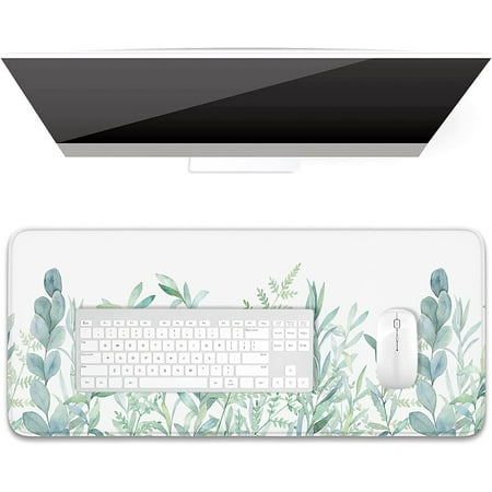 Desk Pad  XL Extended Large Gaming Mouse Pad 31.5 X 11.8 Inch  Waterproof Mousepad with Stitched Edges  Non-Slip Computer Keyboard Laptop Mat for Wome