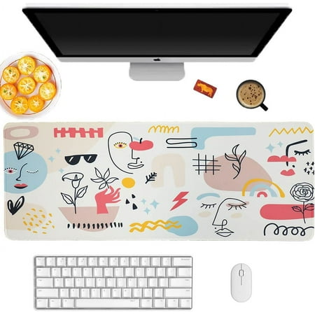Extended Mouse Pad Gaming Mouse Pads Large Big Mousepad Laptop Computer Keyboard Mat Desk Pad with Non-Slip Base and Stitched Edge for Gaming Office 3