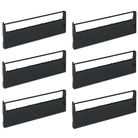 PrinterDash Compatible Replacement for HP 2562C/2563/2564/2608A/2608S/2653 Black Printer Ribbons (6/PK) (92158H)
