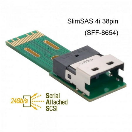 JSER PCI-E Slimline SAS 4.0 SFF-8654 4i 38pin to SFF-8654 38pin Male to Female Extender Adapter Test Tools