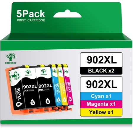 Greensky 902XL Ink Cartridges Combo Pack Replacement for HP 902 Ink Cartridges for HP Officejet Pro 6978 6968 6974 6975 6960 Officejet 6951 6954 6956 