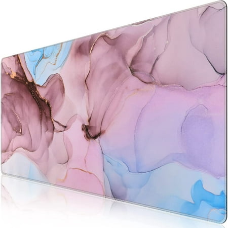 Extended Gaming Mouse Pad (35.4x15.7 in)  Large 3mm Non-Slip Rubber Base Mousepad with Stitched Edges  Waterproof Keyboard Mouse Mat Desk Pad for Work
