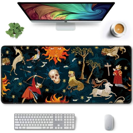 Large Mouse Pad  Full Desk XXL Extended Gaming Mouse Pad 35  X 15   Waterproof Desk Mat with Stitched Edges  Non-Slip Laptop Computer Keyboard Mousepa