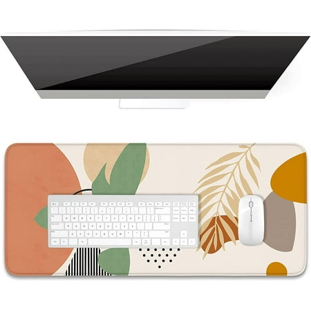 Desk Pad  XL Extended Large Gaming Mouse Pad 31.5 X 11.8 Inch  Waterproof Mousepad with Stitched Edges  Non-Slip Computer Keyboard Laptop Mat for Wome