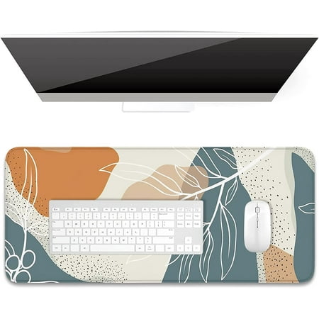 Desk Pad  XL Extended Large Gaming Mouse Pad 31.5 X 11.8 Inch  Waterproof Mousepad with Stitched Edges  Non-Slip Computer Keyboard Laptop Mat for Wome