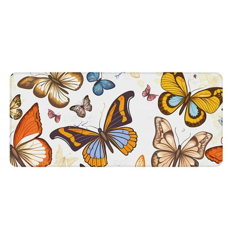 JINMUZAO Butterfly Large Mouse Pad Big Gaming Mouse Pad with Stitched Edges Waterproof and Non-Slip Desk Mat Extended Keyboard Pad for Home Office Acc