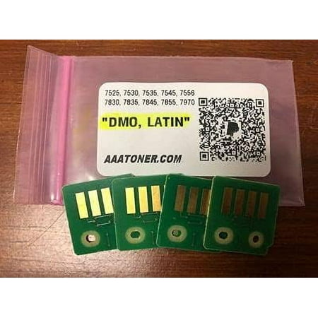 AAA Compatible Toner Chip for Workcentre 7525  7535  7545  7556 (DMO  Latin) (006R01517-1518) (Black  Cyan  Magenta  Yellow  4-Pack)