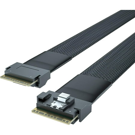 24G Internal SlimSAS SFF-8654 to SFF-8654 8i Cable  SAS 4.0  100-ohm  0.75-m(2.46ft)