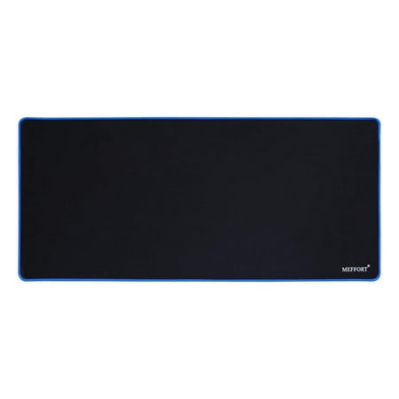 YhbSmt Extra Large Extended XXL XXLG Gaming Desk Mat Non-Slip Rubber Pads Stitched Edges Mouse Pad 35.4 X 15.7 Inch - Black with Blue Edges