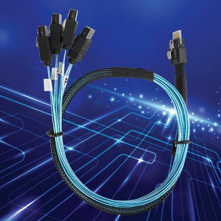 Mini to Cable  Internal MINI 38p SFF-8654 to 4 X Server Data Transmission Cable  SFF-8654 for Controller  4 Connect to Hard Drive  1.6ft Cable Length