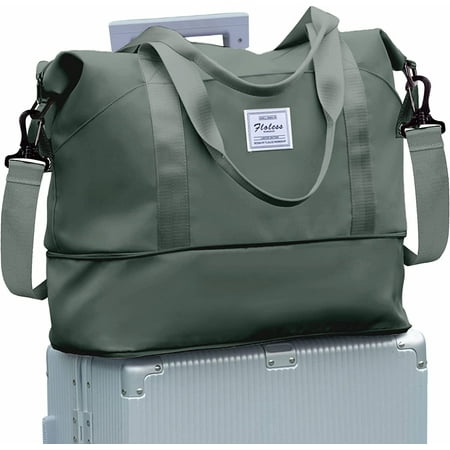 Travel Bag Waterproof Duffel Gym Tote Bag Weekender Carry on Overnight Bags for Women Men Approved Personal Item Bag for Airlines with Trolley Sleeve 