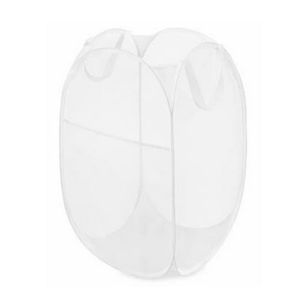 Whitmor 5588-11473-WHT Pop & Fold Laundry Hamper  White Mesh Fabric  Wire Frame  Collapsible - Quantity 8