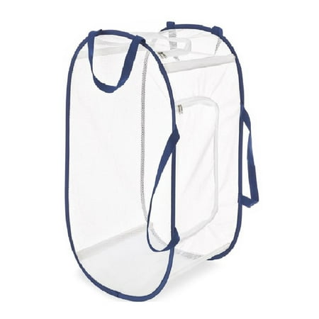 Whitmor Whitmor 5588-7485-WNVY Collapsible Hamper  Blue/White