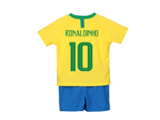 2018-2019 Brazil Home Nike Little Boys Mini Kit (Ronaldinho 10)