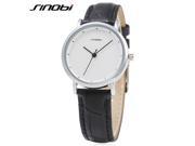 Sinobi 9598 Women Quartz Watch Leather Band Ultrathin Dial 30M Water Resistance Wristwatch