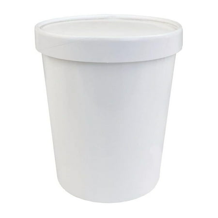 [250 Count] 32 Oz Paper Freezer Containers and Lids - with Non-vented Lids to Prevent Freezer Burn - Premium Glossy Heavy Duty Quart Ice Cream Contain