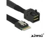 Xiwai Slimline SAS 4.0 SFF-8654 4i 38pin Host to HD Mini SAS 4i SFF-8643 36pin Target Cable 50cm