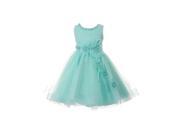 Big Girls Mint Glittered Tulle Mesh Pearl Sequin Junior Bridesmaid Dress 8