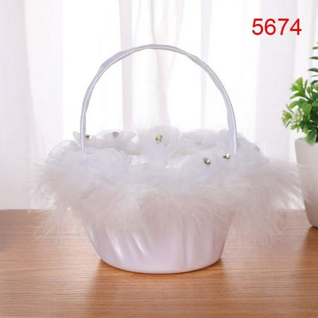 (Style 5674) Elegant Wedding Supplies Flower Basket Simulation Petals Party Home Decor-Gift