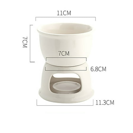 1 Set of Ceramic Chocolate Hot Pot with 2 Forks  Ice Cream Bowl  Chocolate Butter Insulated Pot  Household Hot Pot
