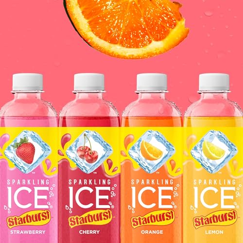 Sparkling Ice STARBURST Orange, Zero Sugar Flavored Sparkling Water, with Vitamins and Antioxidants, Low Calorie Beverage, 17 Fl Oz Bottles (Pack of 1 thumbnail