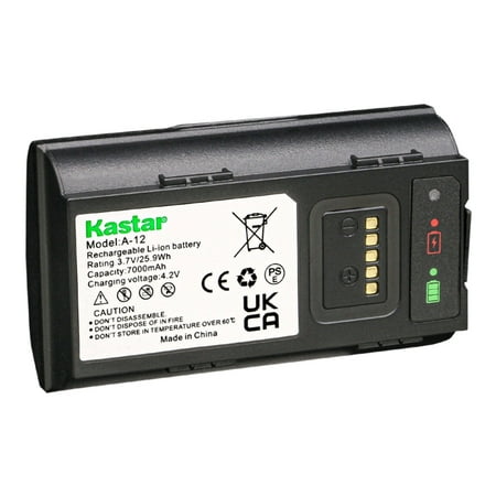 Kastar A12 Battery 1-Pack 3.7V 7000mAh Replacement for Arlo a-12 308-50025-03 A6E31BA7014F7 VMA2400 AVD2001 AVD2001B FC9C98018288 ABY11CKS016CD 272-50