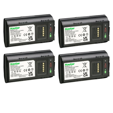 Kastar A12 Battery 4-Pack 3.7V 7000mAh Replacement for Arlo a-12 308-50025-03 A6E31BA7014F7 VMA2400 AVD2001 AVD2001B FC9C98018288 ABY11CKS016CD 272-50