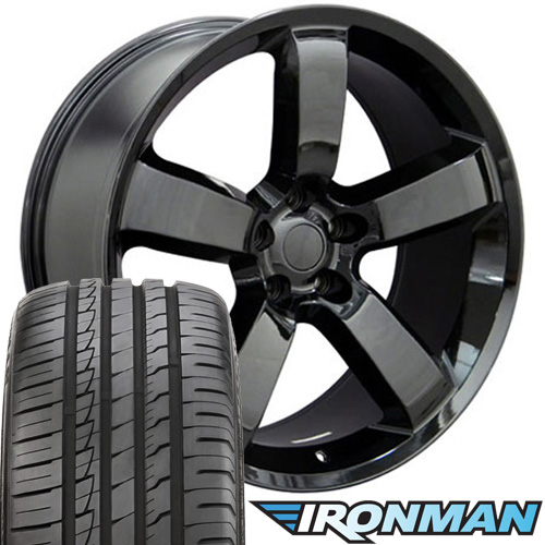 OE Wheels DG04 20 Inch Rims and Tires Fit Charger SRT Style 5x115 20x9 Gloss Black - Hollander 2262 - IMove Gen 2 as 245/45-20 (Set of 4)