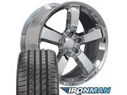 OE Wheels DG04 20 Inch Rims and Tires Fit Charger SRT Style 5x115 20x9 Chrome - Hollander 2262 - IMove Gen 2 as 245/45-20 (Set of 4)