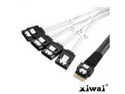 Xiwai Slimline SAS 4.0 SFF-8654 4i 38pin Host to 4 SATA 7pin Target Hard Disk Fanout Raid Cable 50cm