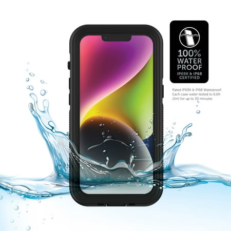 Photo 1 of Body Glove Tidal Waterproof Phone Case for iPhone 14 - Black/Clear