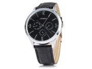 Sinobi 9546 Casual Fashion Ultra Slim Men Japan Quartz Watch Leather Strap Date Function