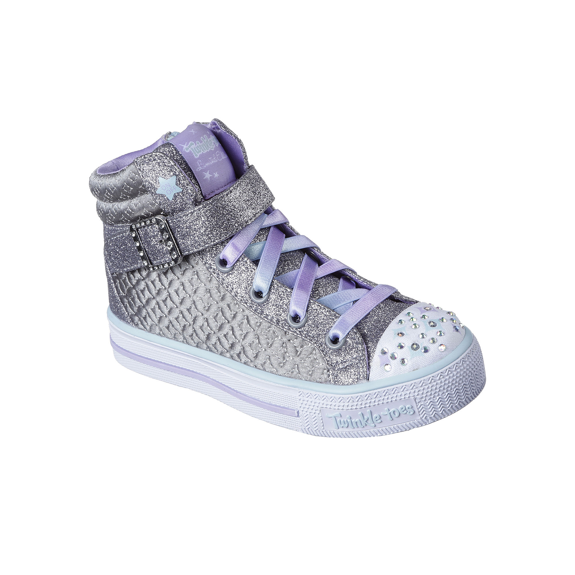 Girls' Skechers Twinkle Toes Shuffles Twinkle Charm High Top Gunmetal/Multi