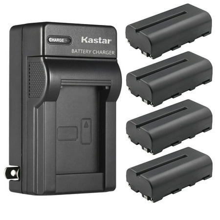 Kastar 4-Pack NP-F550 / NP-F570 Battery and AC Wall Charger Replacement for Handheld Particle Counter TSI 700032 532  AEROTRAK 9306  9036-01  AEROTRAK