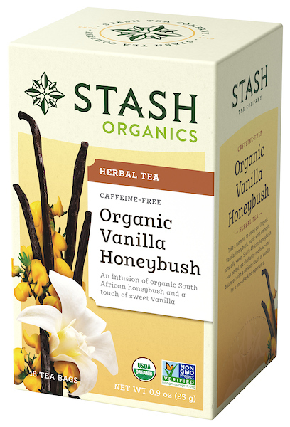 Stash Organic Herbal Tea Caffeine Free Vanilla Honeybush -- 18 Tea Bags