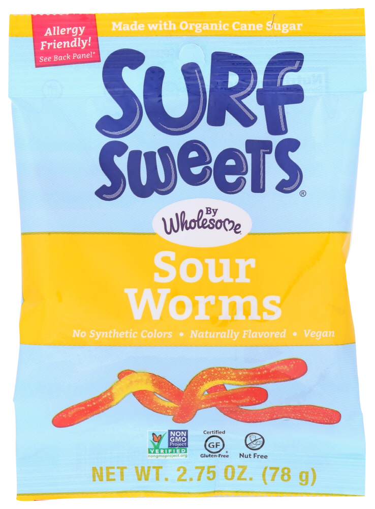 Surf Sweets Sour Worms Assorted 2.75 Oz