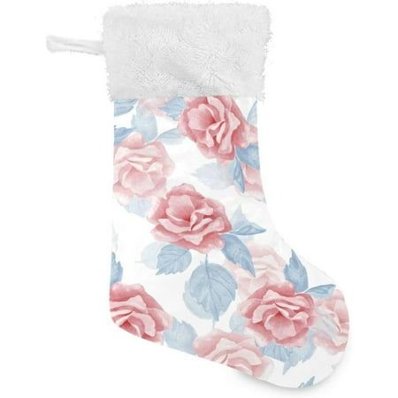 Coolnut Rose Flowers Christmas Stockings 1PCS Big Xmas Stockings Gift Decorations and Party Supplies Used for Fireplace Decoration Socks Christmas Tre