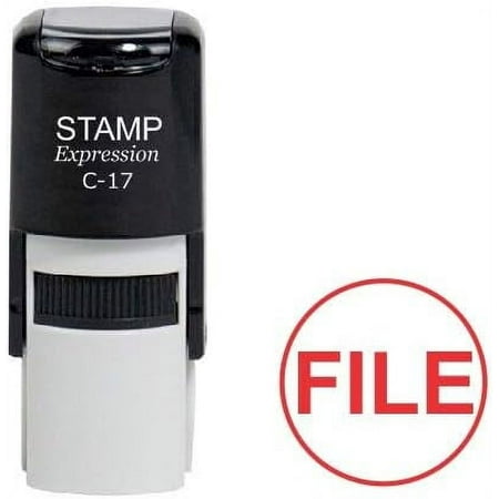 - File Round Office Self Ing Rubber Stamp - Red (a-6990)