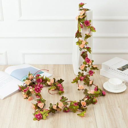 Artificial Flowers Plants 2.5M 45 Head Artificial Rose Vine Hanging Flowers for Wall DIY Decoration Artificial Christmas Tree Artificial Christmas Tre