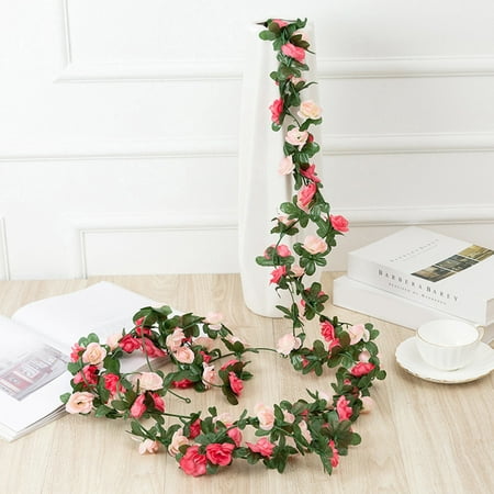 Artificial Flowers Plants 2.5M 45 Head Artificial Rose Vine Hanging Flowers for Wall DIY Decoration Artificial Christmas Tree Artificial Christmas Tre