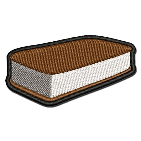 Ice Cream Sandwich Chocolate and Vanilla Applique Multi-Color Embroidered Iron-on Patch - 3 Inch Medium