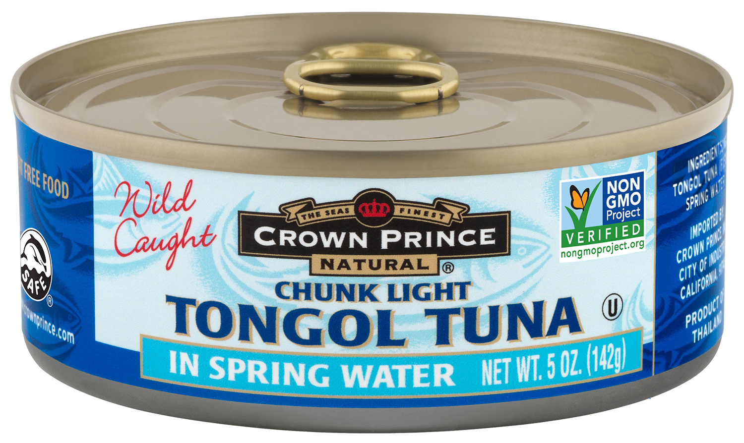 Crown Prince Natural, Tongol Tuna, Chunk Light, in Spring Water, 5 Oz (142 G)