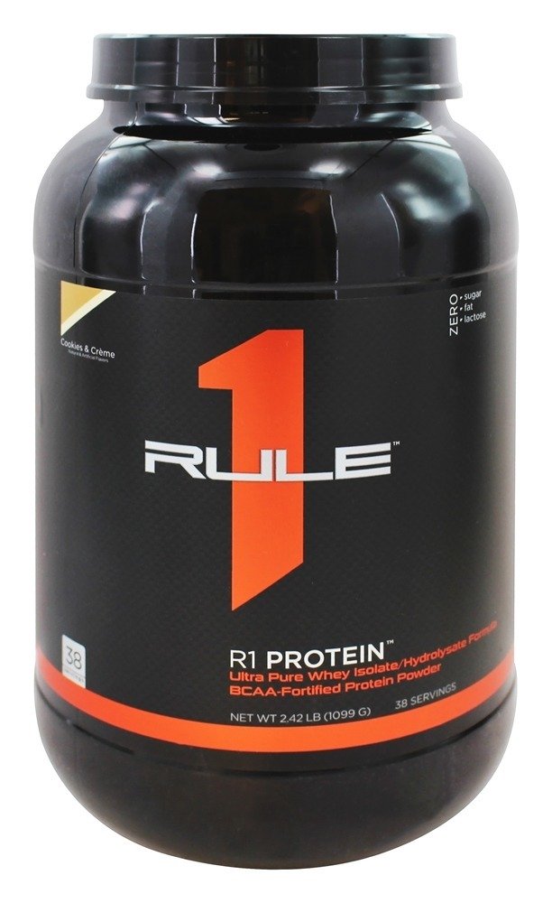 Rule One Proteins - R1 Protein Ultra Pure Whey Isolate/Hydrolysate Formula 38 Servings Cookies & Creme - 2.42 Lbs.