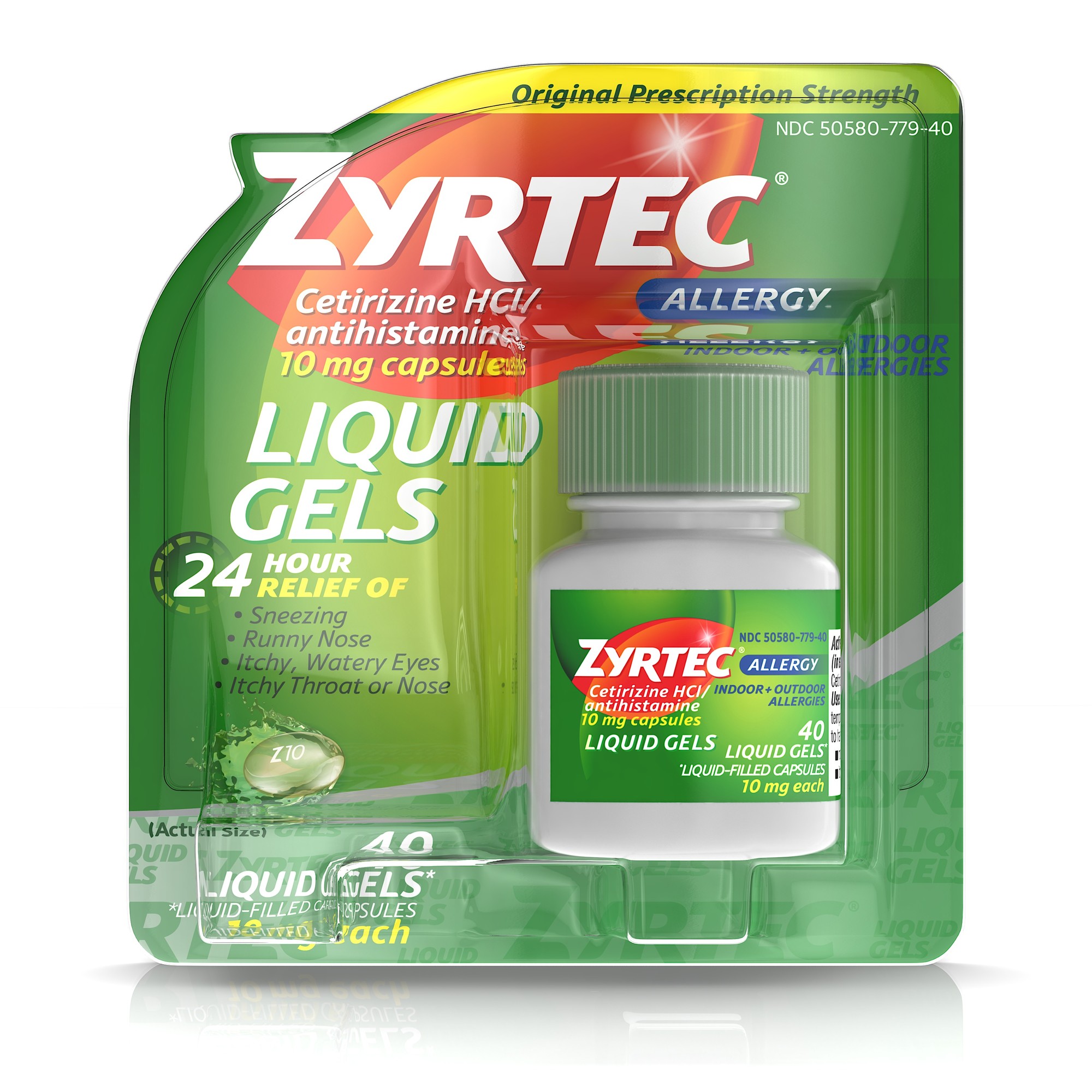 Zyrtec - 24 Hour Allergy Relief - 40 Liquid Gels