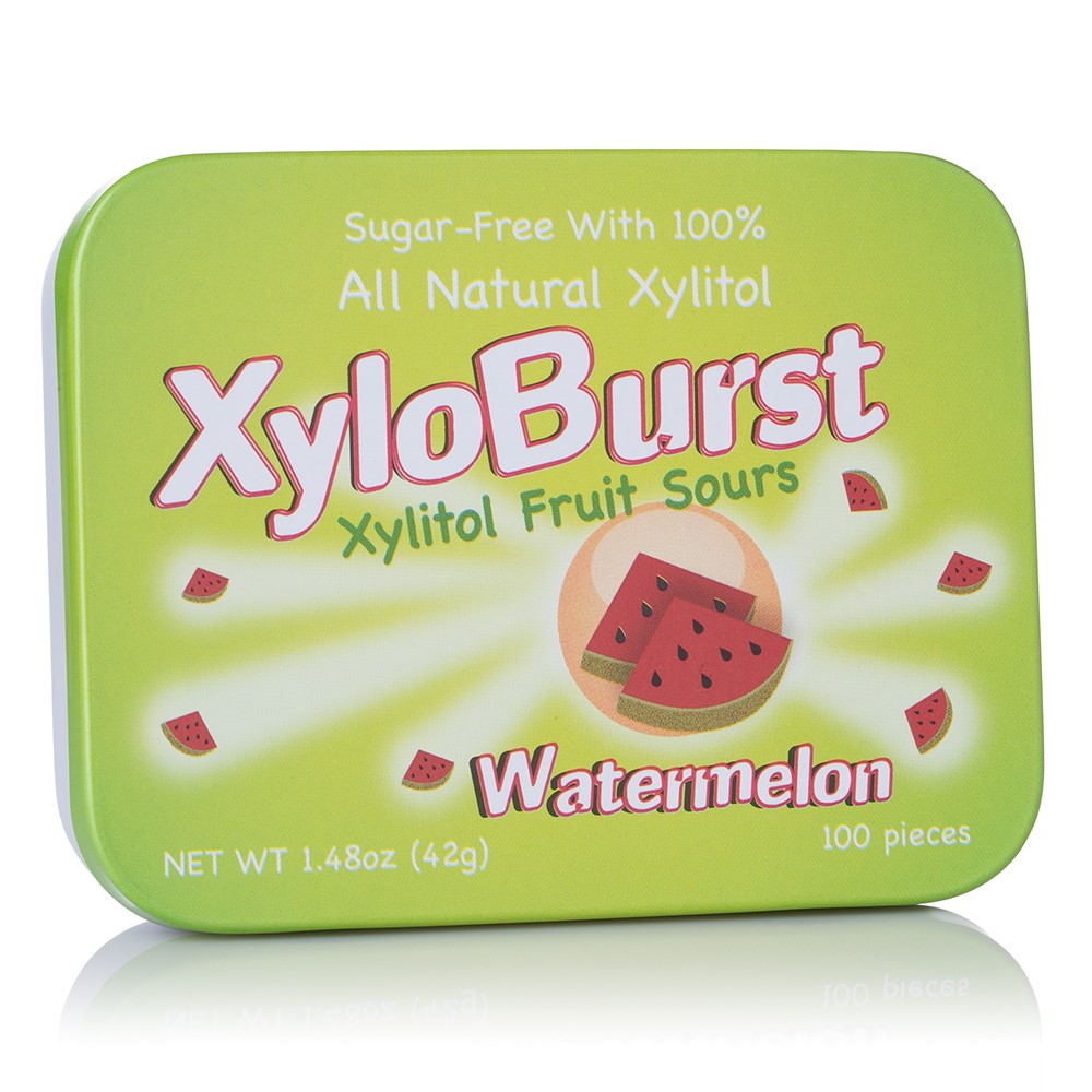 XyloBurst Sour Mint Tin, Watermelon, 100 Ct