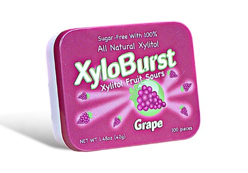 XyloBurst Sour Mint Tin, Grape, 100 Ct