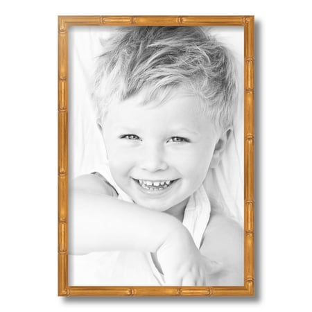 ArtToFrames 13x19  Gold Bamboo Picture Frame  Gold Wood Poster Frame  with Regular Acrylic and Foam Backing 3/16 Inch (FBPL-4875)